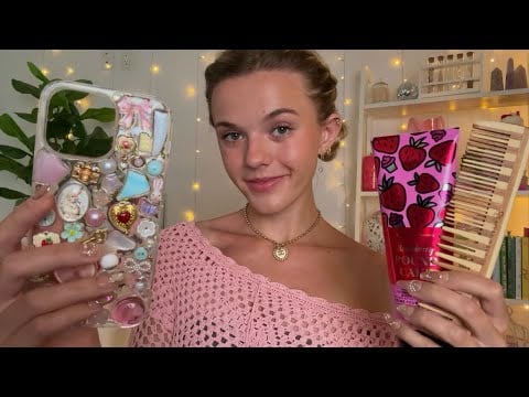 ASMR My Favourite Triggers 🍓🌿🐝 (beauty haul, whats in my bag, wooden comb, skin analysis, etc)