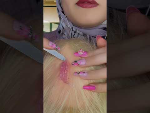 Removing a piece of gum from your scalp #asmr #satisfying #shorts #reels #relax