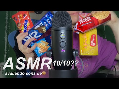 ASMR🍪avaliando 0/10 sons de biscoitos diferentes🍪─‿‿─ sons de boca👄🤤