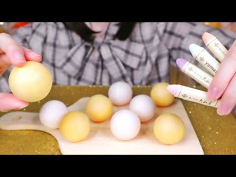 【ASMR/無言】食べられる紙ふうせんとクレヨンを食べる音🎈🖍 Eating sweets paper balloons & sweets crayons