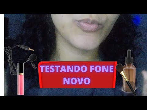 Asmr caseiro/ Testando fone de lapela/ triggers/conta gotas/tapping/sons de boca/pincel no microfone