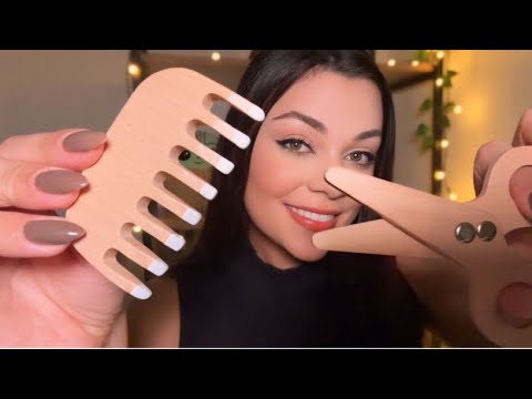 ASMR: CORTE DE CABELO COM PRODUTOS DE MADEIRA 🪵 (PARA DORMIR EM 5 MINUTOS)