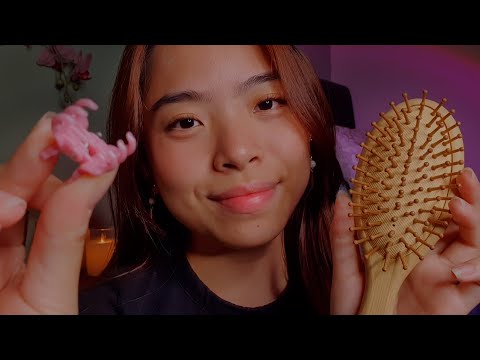 ASMR Hair Brushing & Hair Clipping 🎀 (Layered Sounds)