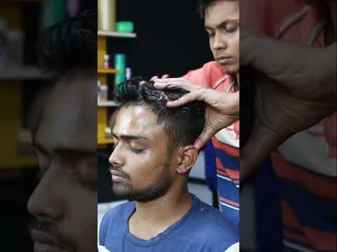 Little Barber Bapan Doing Head Massage With Wood Stick ASMR #shorts #youtubeshorts #asmrmassage