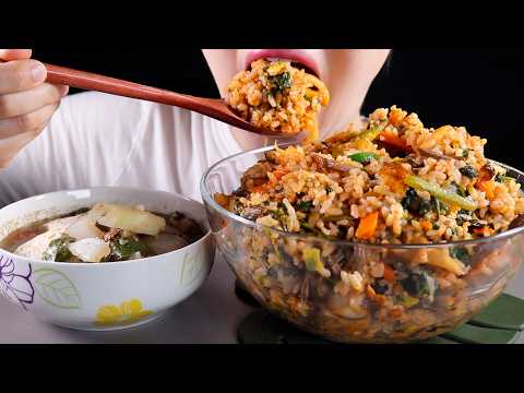 ASMR Bibimbap and Soybean Stew Doenjang Jjigae | Korean Home Meal | Eating Sounds Mukbang