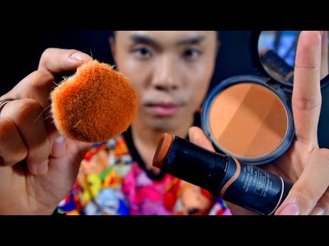 Makeup to Screen 💆 Realistic ASMR [리얼화장/リアル化粧] Contour, Eyeshadow, Varnish, Pact: Korean Roleplay