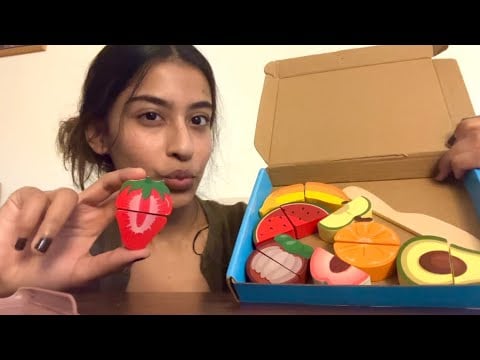 Day 19 ⭐️ASMR Fruit Seller Roleplay 🍎🍊🥑 cutting and selling fruits and veggies | personal attention 