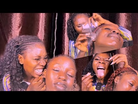 Fast and aggressive ear massage and ear cleaning scratching, ear eating mouth sounds for sleep 