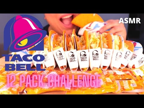 ASMR TACO BELL PARTY PACK CHALLENGE BY @stevensushi (NO TALKING) MUKBANG