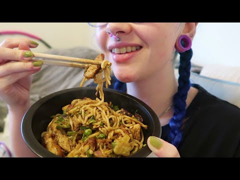 ASMR Eating Teriyaki Pork Belly Noodles (LOFI Eating Sounds) 🍜