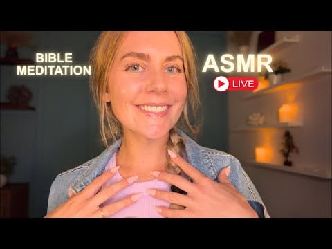 Live ASMR Bible Meditation 😴🫶 (fabric scratching, hair play, hand movement)