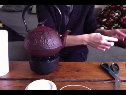 Tea time in a cast-iron tea pot.