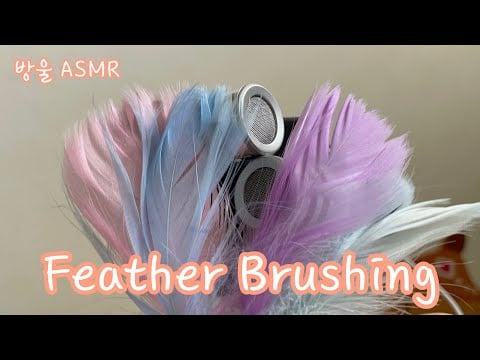 [ASMR] (No Talking) 🍃Feather Brushing Sound | 깃털로 마이크 쓰담쓰담😌긁적긁적😆
