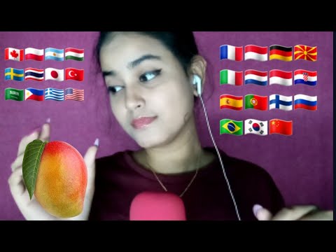 ASMR "Mango" in 30+ Different Languages with Mouth Sounds