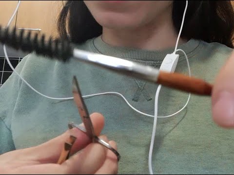 ASMR trimming your eyebrows (whispered)