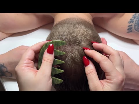 ASMR Scalp Massage & Brushing on Male – Deep Sleep & Stress Relief Triggers (Whispered)