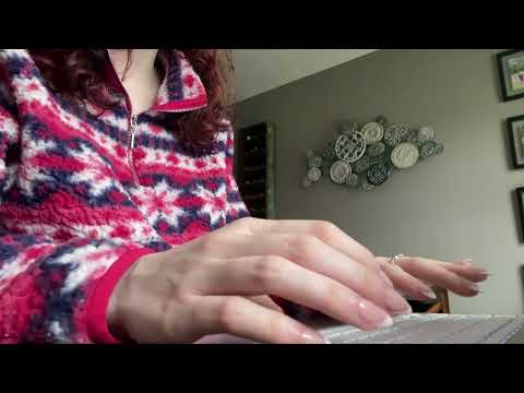 typing and tapping ASMR no talking (work with me💗) 