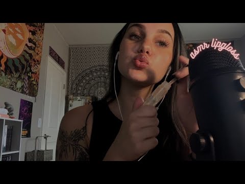 asmr lip gloss pumping + mouth sounds + rambling 💄💋