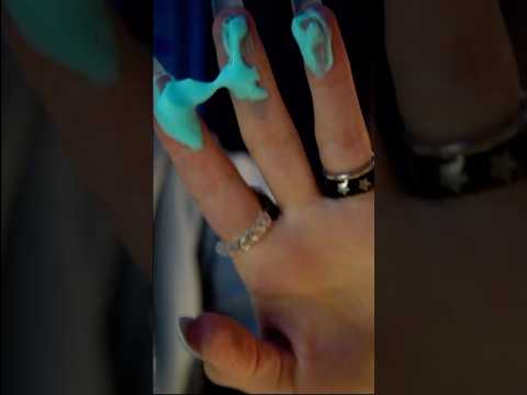 ASMR hand movements with blue foam sounds 🩵✨ #asmr #asmrvisual #visualasmr