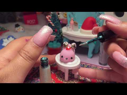 ASMR Mochi Squishy Christmas Gloss Bar (lip gloss sounds + spa sounds)