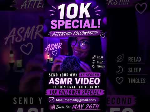 10K followers on TikTok Special! #tingles #visualtingle #asmrlive #relax #triggersforsleep #asleep