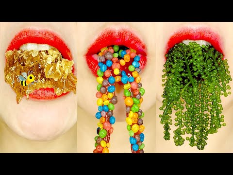 [ASMR MUKBANG] Emoji Food 벌꿀집, 바다포도 이모지 먹방 (Honey Comb, Dessert, Sea Grape) Eating Sounds