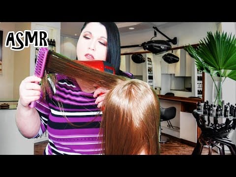 ASMR Relaxing Hair Salon Roleplay (Blow Dry, Hair Dryer, Straightening, Hair Brushing, Wet To Dry)