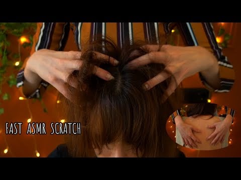ASMR FAST SCALP AND BACK SCRATCH with plenty of nail clicking | Slightly chaotic | no talking