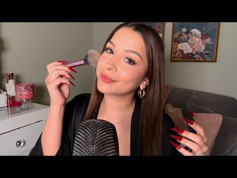 ASMR doing my Makeup + Answering personal questions ❤️