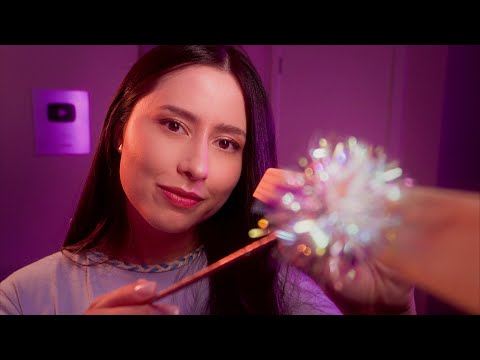 ASMR Visual Triggers, Hand Movements & Mouth Sounds 💜💤 Face scratching, brushing, counting, tktk