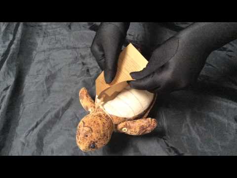 [ ASMR ] massage a cherry-stone pillow with black gloved hands