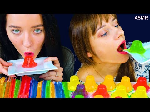 ASMR JELLY NOODLES, GUMMY JELLY CUPS 젤리국수, 젤리 구미 먹방 EATING SOUNDS NO TALKING MUKBANG