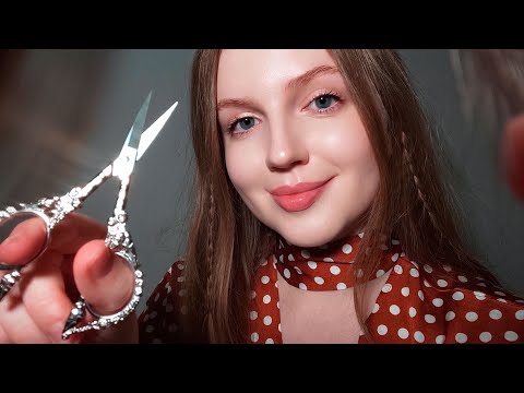 ASMR Scalp Massage. Hair Combing. Shampooing. Hair Cutting