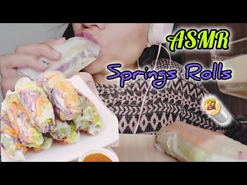 ASMR | SPRING ROLLS | SONIDOS CRUNCHY | SUPER RELAJANTE #asmrsounds #asmr #mukbang #food 