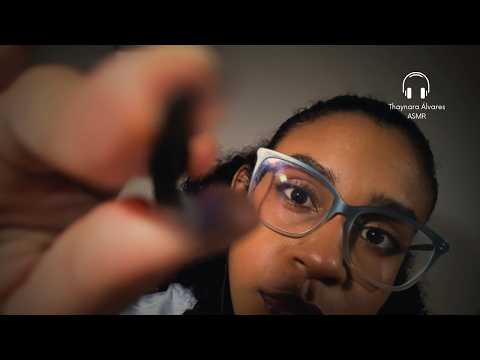 ASMR Fazendo sua sobrancelha  Pinça + Tesoura + Atenção delicada
