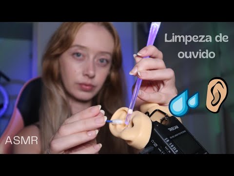 ASMR - LIMPEZA DE OUVIDO BINAURAL💦👂🏼Ear Cleaning