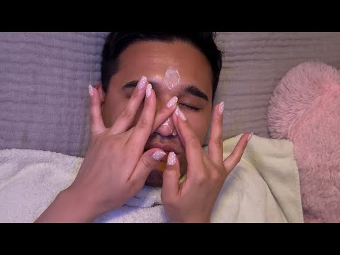 ASMR spa for my love🩵✨Жігітіме Асмр Уход жасаймын✨🩵🪽Асмр для сна и успокоения 🫶🏻