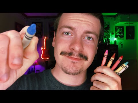 [ASMR] Drawing on Your Face with Crayons | Lens Tapping | Camera Tapping | Visual ASMR Triggers
