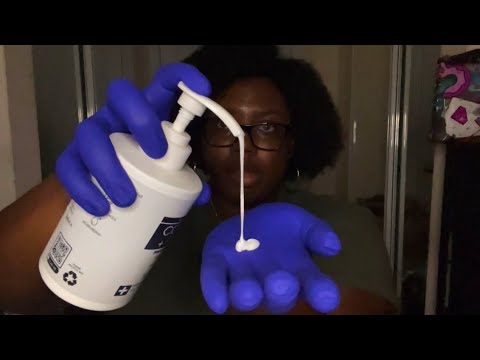 Asmr | Aggressively Massaging Your Upper Body with Gloves and Lotion (No talking, Gum Chewing)🧤🧴