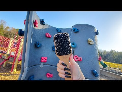 Public ASMR 🪁 Playground w/Brush Fast Aggressive Lofi Tapping Scratching