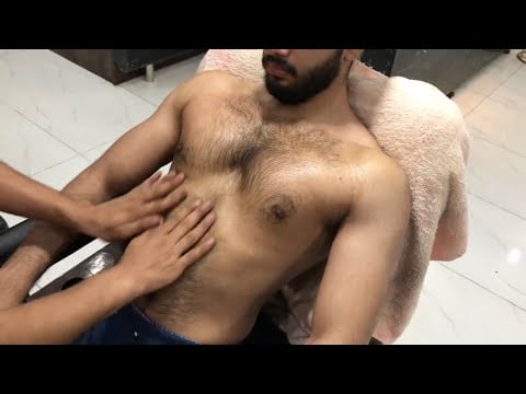 ASMR Pakistani Style Chest & Belly Massage 💈| BEST CHEST MASSAGE EVER | ✨