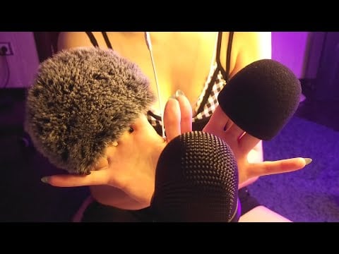 ASMR 💜 Playing with the microphone 💤 Scratching, Swirling, Pumping, Fluffy, Brush and more... 🤤