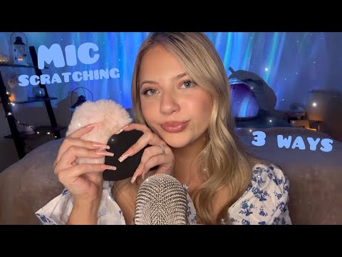 Asmr Mic Scratching 3 Different Ways - Foam, Fluffy, & Bare 🦋💙