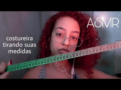 ASMR ROLEPLAY COSTUREIRA 🧵 - Tirando suas medidas, sussurros, sons de teclado...