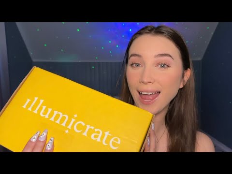 ASMR Unboxing My January 2024 Illumicrate Book Subscription Box 📦✨ (whispered, tapping, scratching)