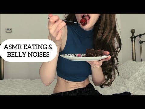ASMR Eating Cake & Making Belly Sounds (chewing, gurgling, bubbling etc.) 