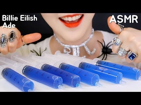 BILLIE EILISH ADE ASMR Billie Eilish PARODY ASMR JUICE ASMR SYRINGE ASMR