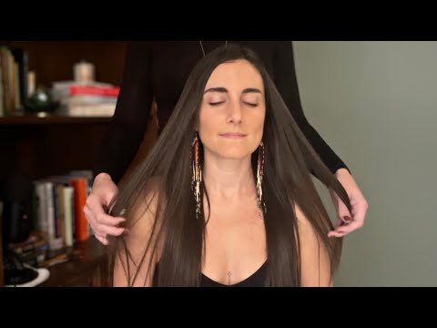 ASMR Soft & Tingly Touch 💗 Hair Play, Face Tracing, Brushing, Feather (No Talking, Real Person)