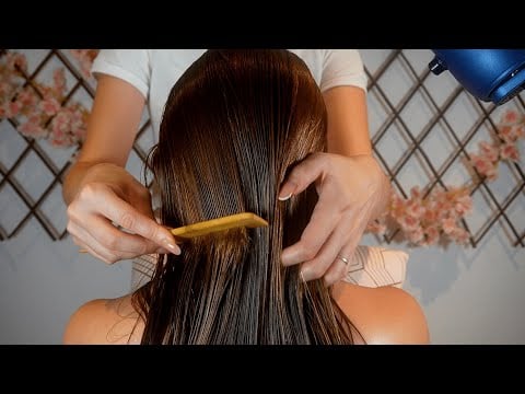 Asmr Back and scalp attention with oil treatment - no talking