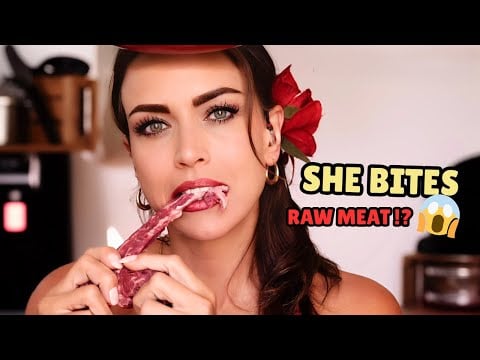 ASMR | What Happens When Gina Carla Eats Raw Meat?! 😳 | Extreme Mouth Sounds & Roleplay